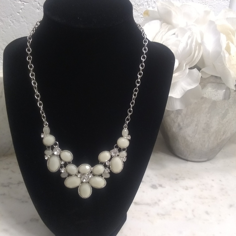 White and silver necklace
